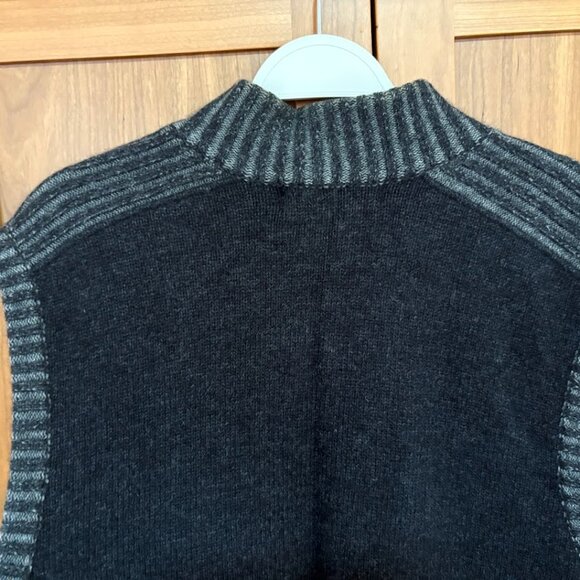 MerinoMink charcoal and lighter grey zip-front vest XL - Picture 6 of 6